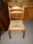 Масивен стол с ратанова седалка - внос от Европа, снимка 1 - Столове - 22378272