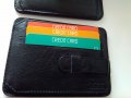 Кожено ново черно портмоне за карти Hugo Boss