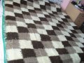Вълнен китеник халище на квадрати покривало, снимка 2