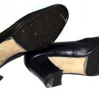 Servas дамски черни кожени обувки, снимка 5 - Дамски обувки на ток - 23492931