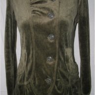 Актуално сако тип блузка ”Essentiel” Antwerp / зелено еластично кадифе, снимка 1 - Сака - 15738919