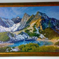  Пирин планина, връх Синаница с езерото, картина, снимка 1 - Картини - 19776997