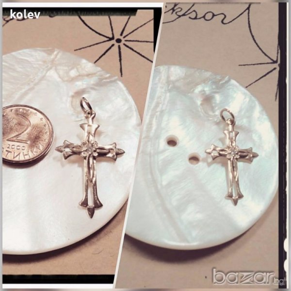 Златен кръст - троица с цирконий - 1.56 грама 14 карата , снимка 1