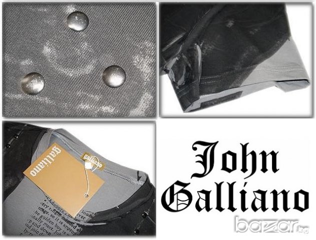 JOHN GALLIANO STUDDED ROSE PRINT Мъжка Тениска size 46 (S), снимка 5 - Тениски - 6449583