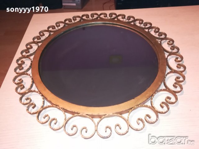 АНТИК-огледало 57см-ковано желязо-цвят злато-внос швеицария