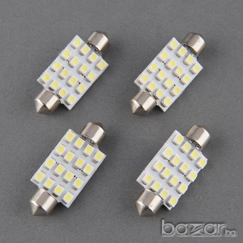 Сулфидна, диодна крушка с 16 3528-SMD LED диода 12V DC, сулфидни габаритни лед крушки, снимка 1 - Аксесоари и консумативи - 7176758