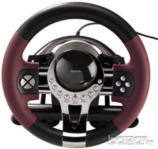 Кормило Hama Thunder V5 (USB с вибрации – PC/PS3), снимка 7 - Аксесоари - 13307035