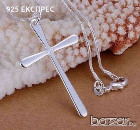 Сребърен ланец и кръст., снимка 1 - Бижутерийни комплекти - 14843080