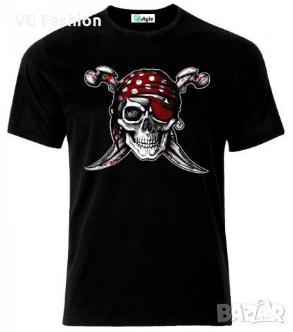 Мъжка тениска Pirates Skull Tattoo Pirates of The Caribbean Jack Sparrow, снимка 1