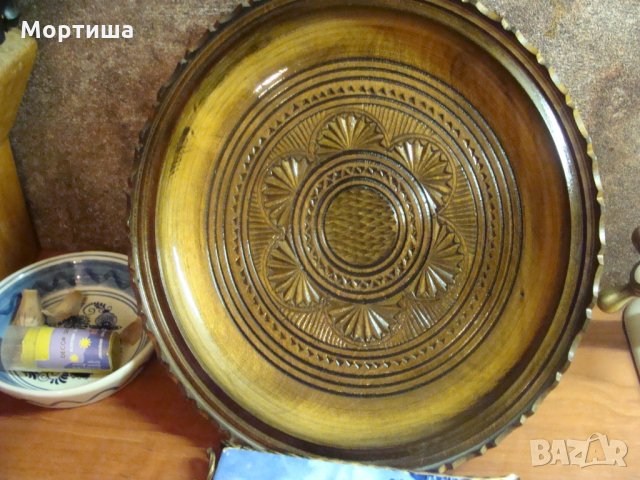 Великолепна ръчно изработена дървена чиния за стена , снимка 2 - Пана - 24614824