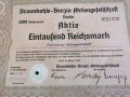 Акция | 1000 райх марки | Braunkohle-Benzin AG | 1936г., снимка 2