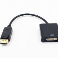 Преходник DisplayPort към DVI + Гаранция, снимка 1 - Кабели и адаптери - 24547100