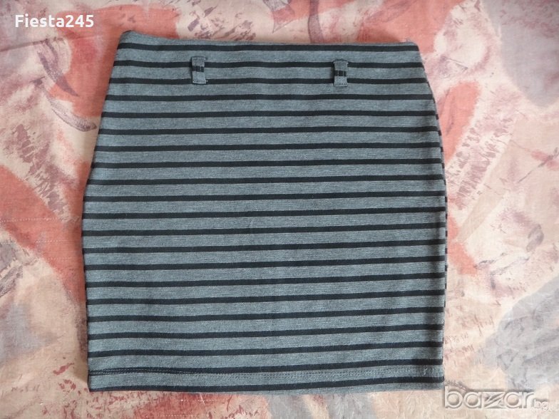 Пола на райе сиво и черно, снимка 1