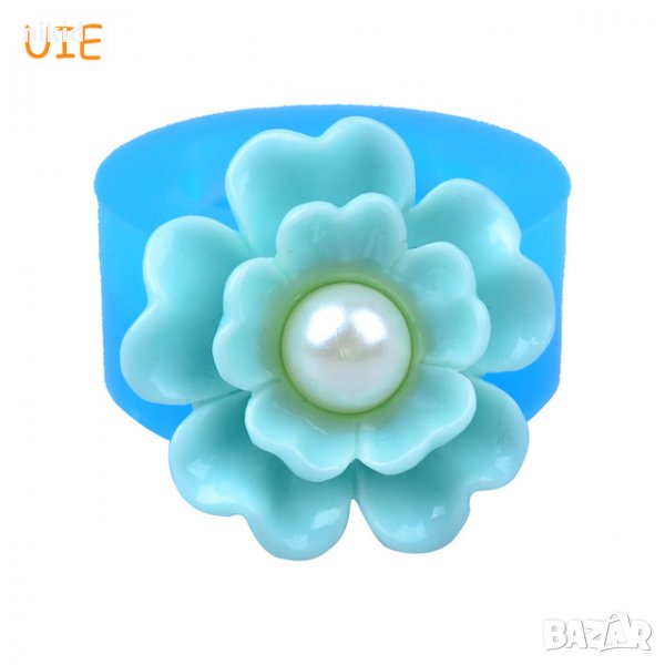 Н133 двойно цветче с перличка дупка мини силиконов молд декор украса торта фондан гипс сапун тесто , снимка 1