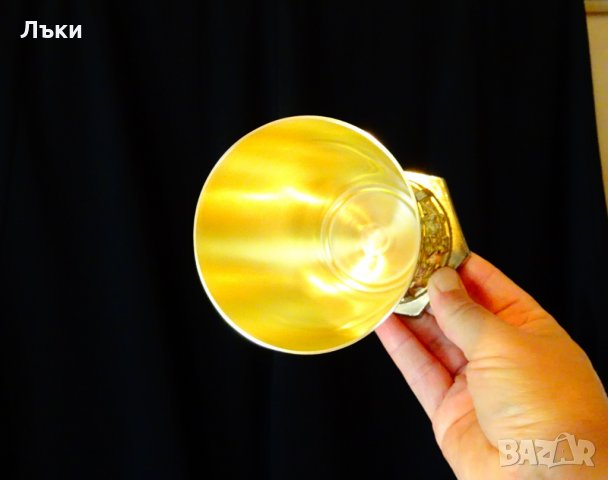 Бронзова чаша за вино 400 мл.,лози,грозде, снимка 3 - Антикварни и старинни предмети - 25444309