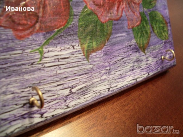 Декупаж дъска - закачалка, снимка 2 - Пана - 20866389