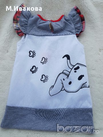 Рокля "Далматинче" 1-2-3-4-5 години, снимка 13 - Бебешки рокли - 17292440