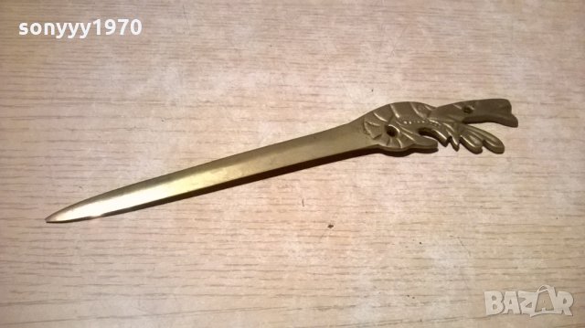 нож-ретро колекция-мед/месинг-22х4см-внос швеицария