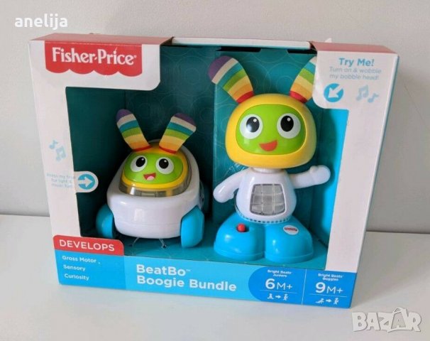 НОВ Комплект Fisher-Price мини количка и роботче Bright BeatBo и Boogi, снимка 2 - Музикални играчки - 24763329