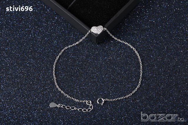 Гривна сърце S925 стерлинг. , снимка 6 - Гривни - 19610173