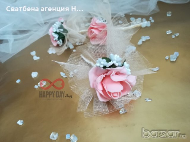 Сватбен букет за хвърляне Елена, снимка 4 - Сватбени аксесоари - 20658551