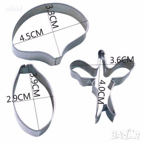 5 вид / Орхидея Пеперуда 3 части метални резци  направа изработка на цвете украса декорация торта, снимка 2 - Форми - 22519167