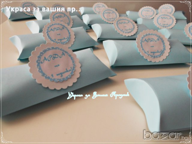 Украса за първи рожден ден синьо на бели точки, снимка 4 - Други - 17144126