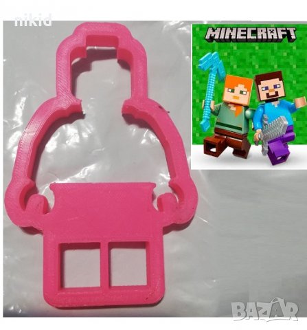 Minecraft Майнкрафт лего робот Пластмасов резец форма за тесто бисквитки фондан, снимка 1 - Форми - 24945659