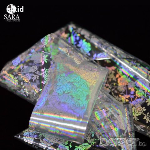 Рози холограм лазер трансферно фолио лента за нокти маникюр 100cmx4, снимка 3 - Продукти за маникюр - 18814250