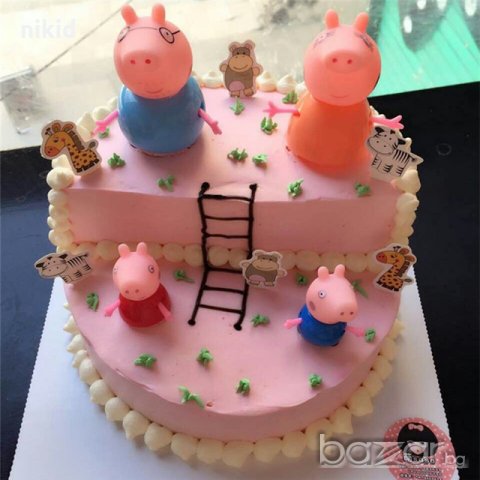4 бр Пепа Пиг семейство Pepa Pig Peppa Pig сет играчки PVC фигурки украса топери за торта украса, снимка 2 - Фигурки - 20538753