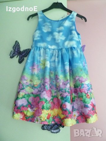 5-6г. H&M Красива рокля на цветя в много свежи цветове, снимка 5 - Детски рокли и поли - 26080236