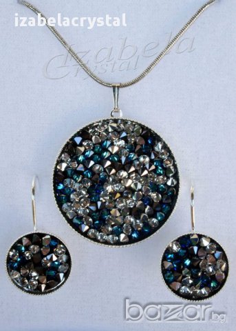 Колие,Обеци,Комплекти Сваровски''Rocks" Crystals from SWAROVSKI ®, снимка 3 - Бижутерийни комплекти - 11438837