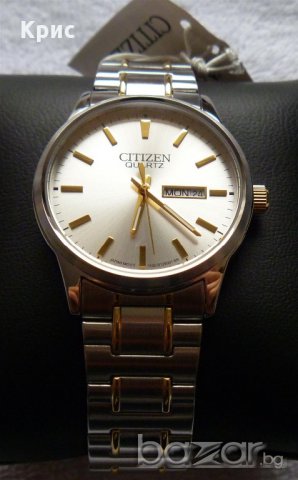Нов ръчен часовник Цитизен, златни елементи, Citizen Watch BF0614-90A, еластична верижка, снимка 2 - Мъжки - 9068336
