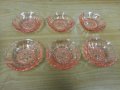 Стъклени чинии чинийки розово стъкло, снимка 1 - Антикварни и старинни предмети - 25176553