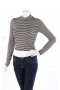 Късо поло черно бяло, снимка 1 - Блузи с дълъг ръкав и пуловери - 24060110