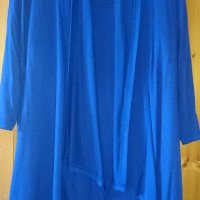 Уникална комбинация жилетка и блуза в синьо , снимка 1 - Жилетки - 22157602
