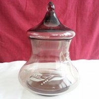 Стъклена купа с капак захарница бонбониера и др, снимка 4 - Антикварни и старинни предмети - 20243932