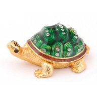 Декоративна метална кутийка за бижута във формата на костенурка - фаберже, снимка 1 - Декорация за дома - 15792268
