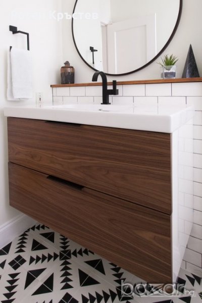 Мебели за баня по поръчка-водоустойчиви шкафове и плотове от МДФ иПВЦ, снимка 1