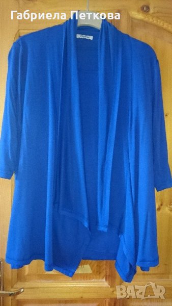 Уникална комбинация жилетка и блуза в синьо , снимка 1