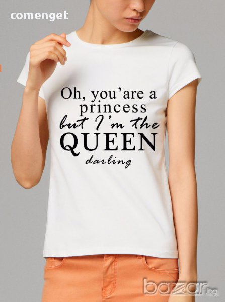 Ново! Queen Princess дизайнерска дамска тениска! Бъди различна, поръчай модел с твоя снимка, снимка 1