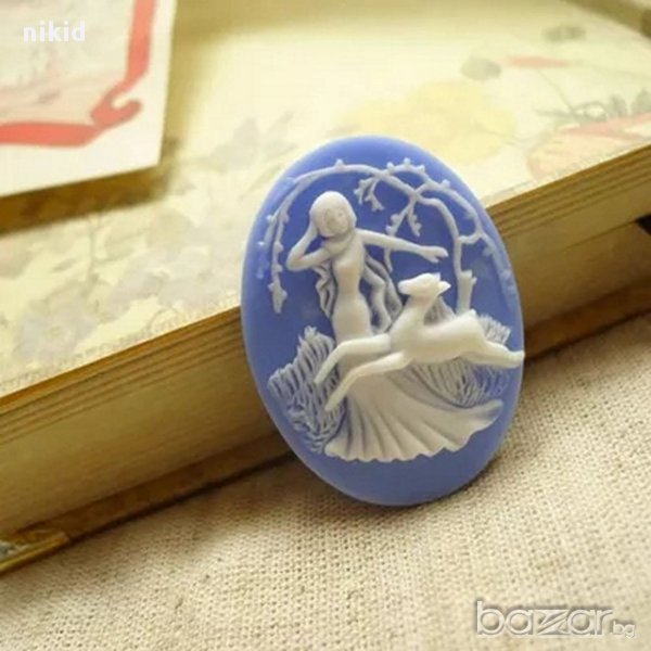  момиче и сърна в гора овал силиконова форма молд украса декор торта фондан шоколад, снимка 1