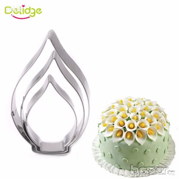 Кала Лилиум 3 части метални резци направа на цвете украса декорация торта шоколад фондан, снимка 1