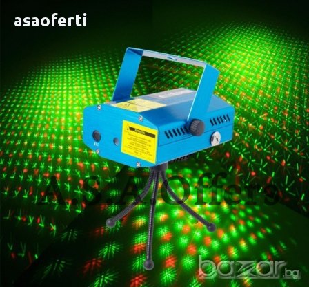 Дискотечен лазер, Двуцветен Фигури Точки -mini Laser Stage Lighting; Диско Парти Лазер, снимка 1