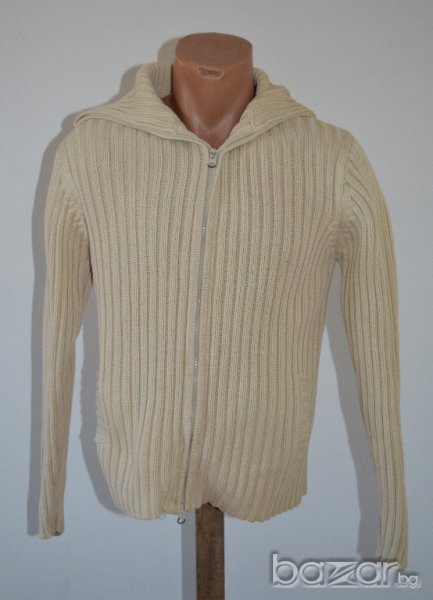 C&A мъжка бежова жилетка пуловер поло яка, снимка 1
