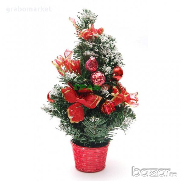 Красиво украсено декоративно коледно дръвче с поставка. Размери: 40х17см., снимка 1