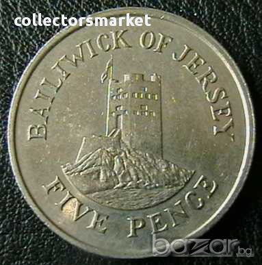 5 пенса 1985, Остров Джърси, снимка 1