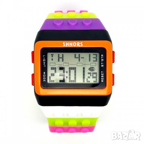 Нов Часовник с каишка наподобяваща блокчета на конструктор Лего Lego цветен дъга цветове хронометър, снимка 11 - Други - 11566995