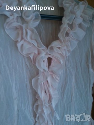 Ефирна блуза с намачкан ефект-бледо розова