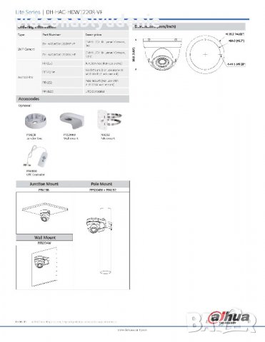 Dahua HDW1220RP-VF HDW1220R-VF 2 Мегапикселова 4в1 Водоустойчива Камера Варифокал Обектив 2.7-13.5мм, снимка 4 - HD камери - 22312467